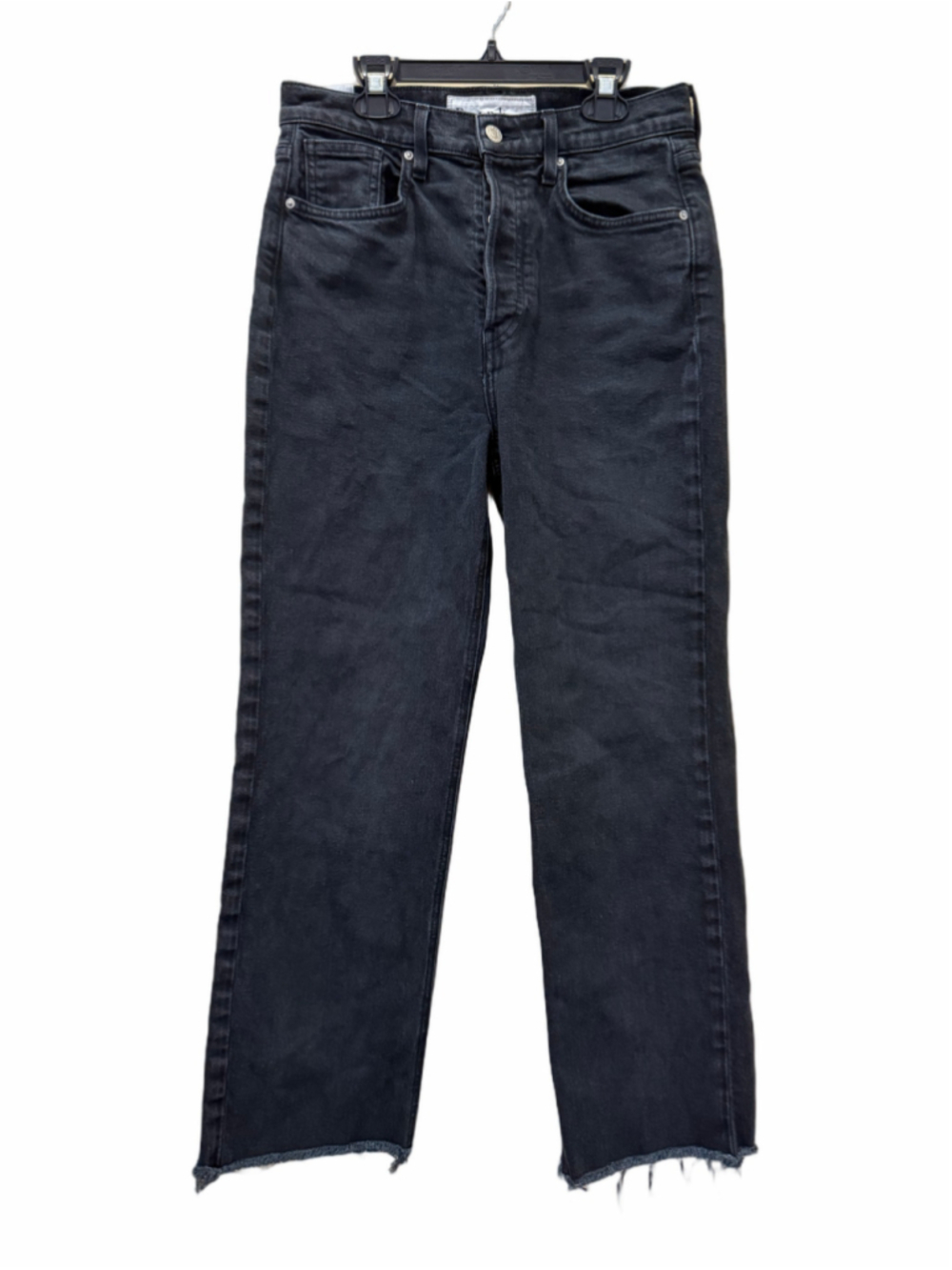 Frank & Eileen Monaghan Women’s Jeans Size 29 Black High Rise Straight Leg Raw H